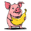 Cochon banane mignon et drôle
