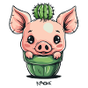 Cochon Cactus mignon