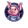 A Funny Space Pig Astronaut