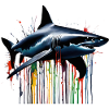 Bunter Hai paint Art