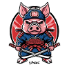 Cochon samouraï japonais