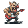 Punk Rock Music Guitar Pig