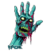 Zombie hand with skull