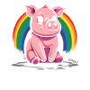 Niedliches Regenbogen Schwein