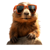 Murmeltier mit Sonnenbrille Nagetier Erdhörnchen