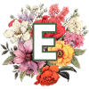 E Monogramm Blumenstrauss