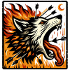 wolf with arrows