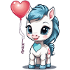 Cute pony with heart