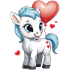 Cute pony with heart