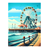Santa Monica California Vintage Travel Poster WPA