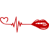 Lips Pulse Icon heartbeat love