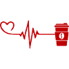 Coffee pulse heartbeat love