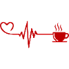 Coffee Cup Pulse Heartbeat Love