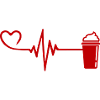Coffee Icon Pulse Heartbeat Love