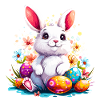 Easter Bunny with Painted Eggs