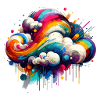 Bunte farbenfrohe Wolke