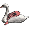 Sleeping monster on swan