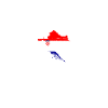 Dubrovnik Vintage Kort Kroatien kroatiske flag