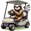 Lustiges Faultier beim Golfen