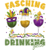 Fasching Karneval Drink Team Masken Gläser