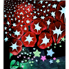 painting, stars, abstract, raven, bird