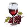 Wine Glass Grapes Wine