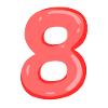 8 Number in red