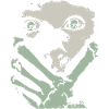 Skeleton Hand On Woman's Face