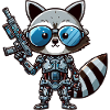 Cool Raccoon Cyborg