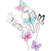 Butterfly face silhouette