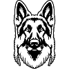 German Shepherd black silhouette from head
