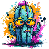 Funny cactus with eyes