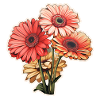 Gerbera Marguerites 3 Fleurs
