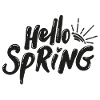 Hello Spring Season Bloom Lettering