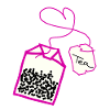 Tea bag in heart pink