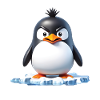 Ganz dünnes Eis Freundchen Pinguin