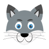 Cartoon wolf face