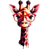 Cute giraffe with glasses