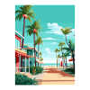 South Beach Texas Vintage Travel Poster Souvenir