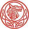 Roter Wolf Mondsymbol