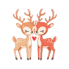 Cerf Couple Amour Couple Amoureux