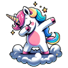 Regenbogen Einhorn Tanz