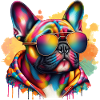 Frenchie Wearing Sunglasses Art