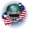 Football Helmet with American Flag