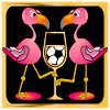Flamingo Couple Soccer Wine