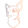 Chihuahua bunte Ein-Strich-Kunst