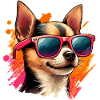 Farbenfrohe Chihuahua-Kunst