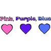 Pink, Purple,Blue