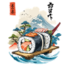Ukiyo-E Sushi Artwork Design