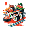 Japanese Sushi Streetwear Art Design
